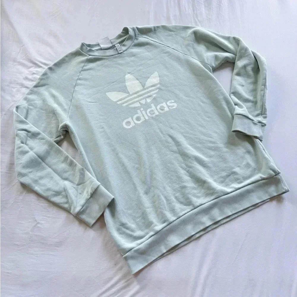 adidas Light Green Crew Neck Sweater